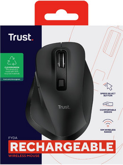 Trust Fyda 24727 Ασύρματο Ποντίκι Black