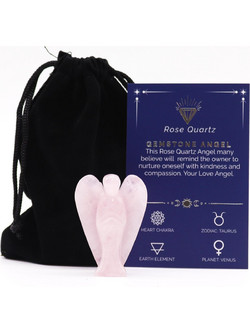 Hand Carved Gemstone Angel - Rose Quartz