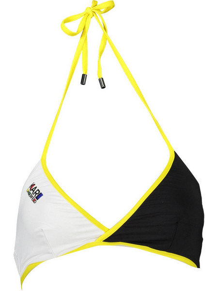 Karl Lagerfeld Bikini Top Τριγωνάκι Μαύρο Λευκό KL20WTP07