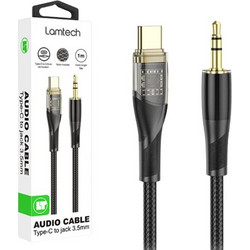 LAMTECH AUDIO CABLE TYPE-C TO 3.5MM JACK BLACK 1M