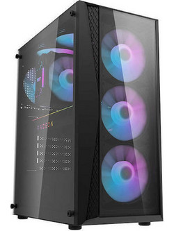 Darkflash DK352 Plus Black Gaming Midi Tower Κουτί Υπολογιστή με Πλαϊνό Παράθυρο