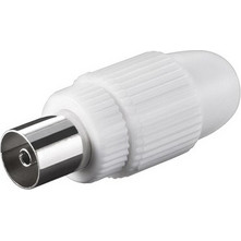 Powertech POWERTECH βύσμα κεραίας PAL CAB-V031, θηλυκό, 15.88mm, λευκό, 5τμχ