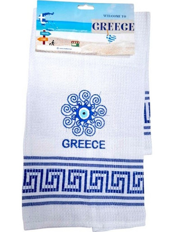 Πετσέτα ποτηρόπανο Souvenir με κέντημα - Σετ 12pcs - Greece - 416280