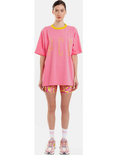 PCP Clothing Woman Short Sleeve T-Shirt with silk print - Leopard