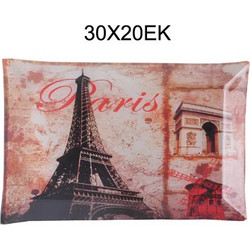 ΓΥΑΛΙΝH ΠΙΑΤΕΛΑ ΟΡΘΟΓΩΝΙΑ ΠΑΡΙΣΙ 30x20cm 1/12ΚΙΒ 15-15657