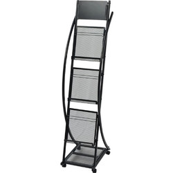 vidaXL Ραφιέρα Περιοδικών Μαύρη A4 40x32x131cm 1 τεμ