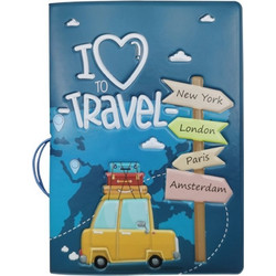 Passport & Credit Card Case Θήκη Καρτών και Διαβατηρίου -Travel Μπλε ΟΕΜ