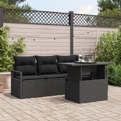 vidaXL Σετ Σαλόνι Κήπου Rattan 5τμχ Μαύρο 3357466