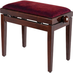 SBH104V RW | Κάθισμα Πιάνου Rosewood Γυαλιστερό με Βελουτέ Ύφασμα, Ρυθμιζόμενου