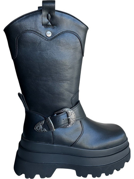 Γυναικείες Jupiter Biker Μπότες Μαύρες Buffalo BUFPD00016410-BLACK