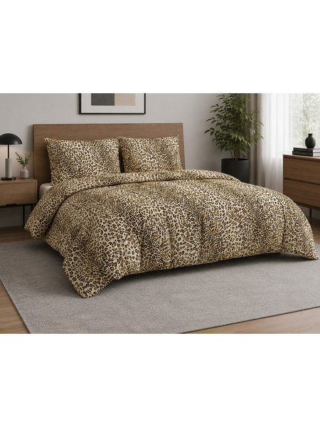 Σετ Παπλωματοθήκη Ημίδιπλη 170x250 Cosmin Lumora Leopard Yellow