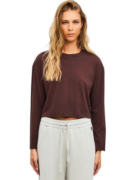 DIRTY LAUNDRY W BOXY LONGSLEEVE - DLWL000047-COCOA BROWN