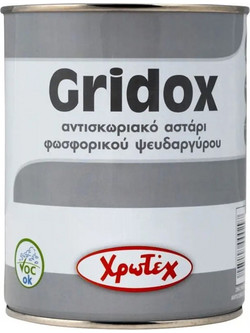 Χρωτέχ Gridox Αντισκωριακό Αστάρι Διαλύτου Γκρι 0.375lt