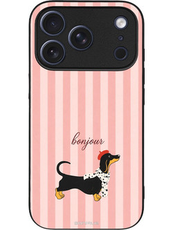 Sonique Stripe Stories Series Θήκη με Σχέδιο «Bonjour Puppy» (iPhone 17 Pro)