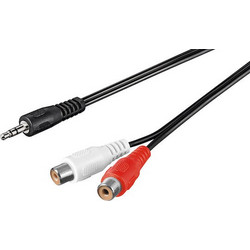 Jack Male 3.5 To 2 X RCA Female Audio Sound Cable 1.5m Καλώδιο Ήχου Goobay 50116