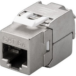 GOOBAY Keystone module RJ45 CAT 6A 90864, STP, 500 MHz, slim-line, ασημί