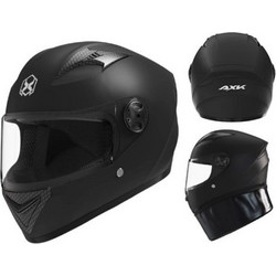 Κράνος Μηχανής AXK Full Face Διπλή Ζελατίνα Black Matt W18312