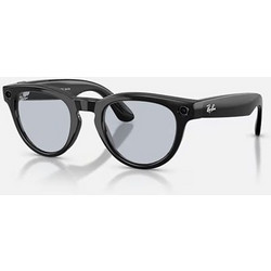 Ray-Ban Meta Headliner Gen2 Glasses with AI, Shiny Black Frame, M, Clear to Sapphire Transitions Lens (RW4013 601/MF50)