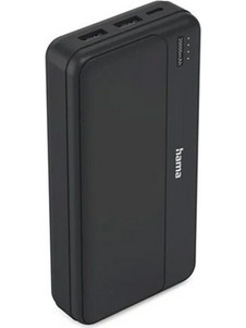 Hama Pocket 20 Power Bank 20000mAh 10.5W με 2 Θύρες USB-A Anthracite