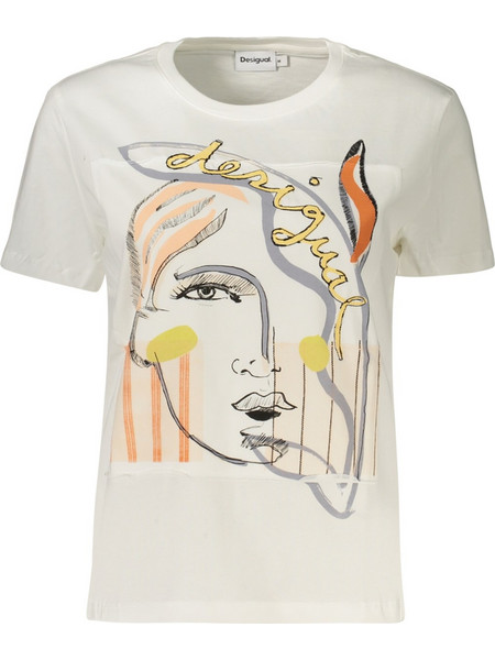 DESIGUAL WOMEN'S SHORT-SLEEVE T-SHIRT WHITE Λευκό