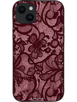 Sonique Diva Series Back Cover Μπορντό Δαντέλα (iPhone 14 Plus)