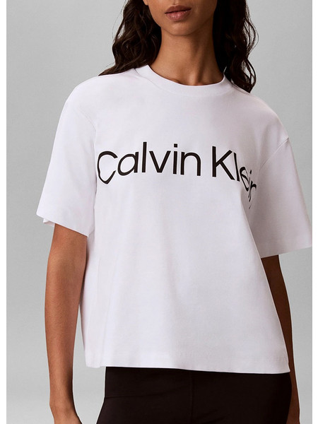 CALVIN KLEIN JEANS A-SS Boxy Logo Graphic Tee LV047G839G-YAF White
