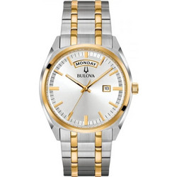 Bulova Surveyor Ανδρικό Ρολόι με Ασημί Χρυσό Μεταλλικό Μπρασελέ 98C127