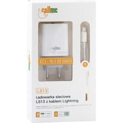Callme LS13 Φορτιστής με Καλώδιο Lightning με 2 Θύρες USB-A 18W White