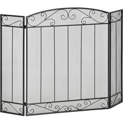 HomCom 820-231 Μεταλλικό Προστατευτικό Τζακιού 105x80.5cm Μαύρο