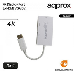 APPROX ΑΝΤΑΠΤΟΡΑΣ DISPLAY PORT to HDMI/VGA/DVI 4K