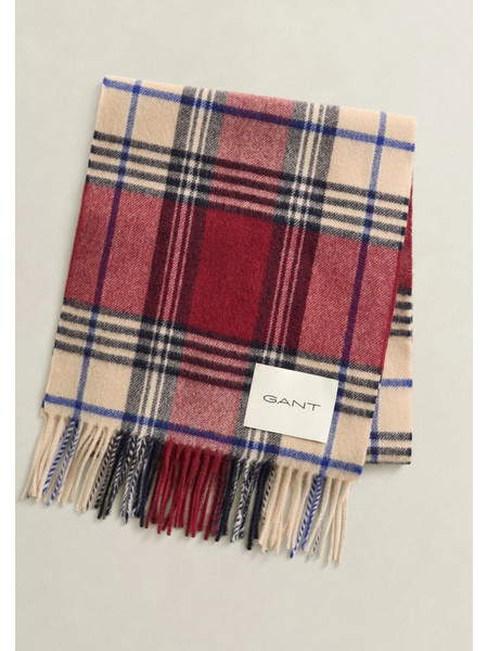 GANT Checked Wool Scarf - Plumped Red
