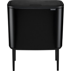 Brabantia 315824 Κάδος Απορριμμάτων Κουζίνας Πλαστικός με Πεντάλ Διπλός Μαύρος 36lt