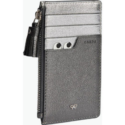 Peeping Eyes Zip Card Case Anthracite Grey