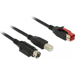 Καλώδιο USB Delock PoweredUSB Kab. 24v M USB-B M + Hosiden 3Pin 3.0m