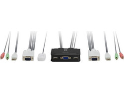 LevelOne KVM Switch 0223 2 x USB With Audio