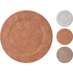 Πιάτο ArteLibre Πλαστικό Με Επικάλυψη Ύφασμα Suede Φ33cm Σε 3 Χρώματα