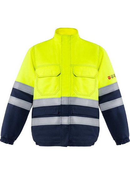 Σακάκι PYRO-V - NAVY BLUE/FLUOR YELLOW