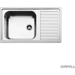Apell Anniversario 8110 Ένθετος Νεροχύτης Inox Αντιστρεφόμενος Ματ Σαγρέ 86x50cm