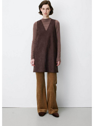 Grace & Mila Anaya Μίνι Φόρεμα Faux Suede Καφέ
