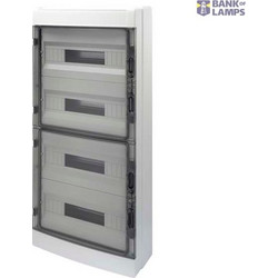DISTRIBUTION BOARD WITH PANELS WITH WINDOW AND EXTRACTABLE FRAME - PRE- ARRANGED FOR TERMINAL BLOCK - (18X4) 72M IP65