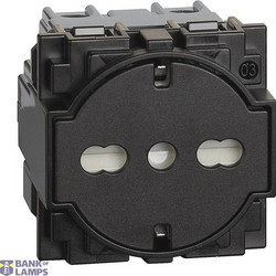 L.NOW-flat socket 16A Ger-Ita std black