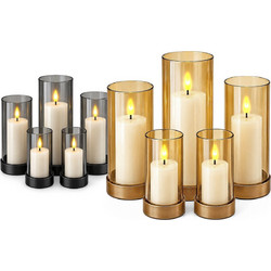 Κεριά LED σε Κηροπήγιο σετ=5τεμ 12,5x6cm /12,5x6cm /13x7,5cm /15x7,5cm /17,5x7,5cm Xmasfest 1134290