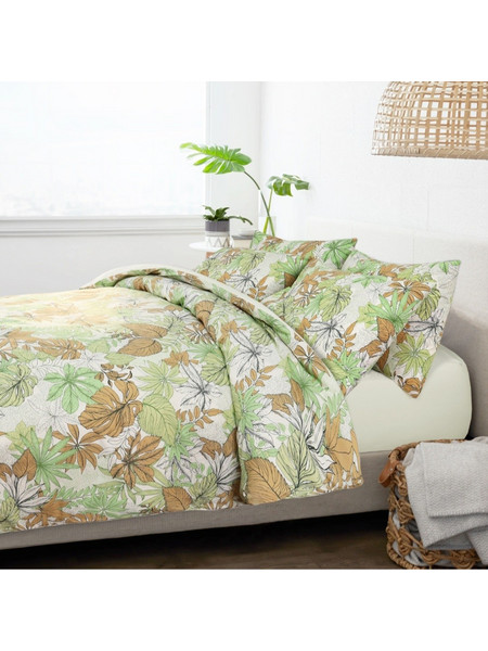 3191 Πάπλωμα 100% Βαμβάκι Percale 240x240 3 τεμ. Πράσινο Υπέρδιπλο Nexttoo