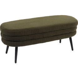 Παγκάκι Ottoman ArteLibre TONDO Πράσινο Ύφασμα Teddy/Μέταλλο 42x112x44cm