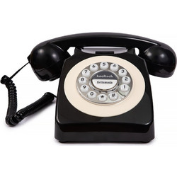 Τηλέφωνο Ρετρό Push Button TE641 23x21,5x12cm Black Casaprem