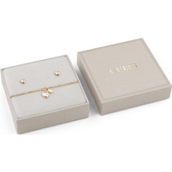 GUESS STEEL CRYSTAL LOVE JUBS06052JWYGS Κουτάκι Με Χρυσό Βραχιόλι Και Σκουλαρίκια