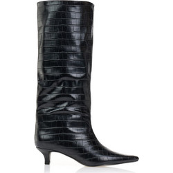 Μπότες μαύρες animal print