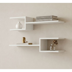 Ραφιέρα τοίχου Sumpa pakoworld 2τεμ λευκό 65x20x18εκ WHITE 15mm Melamine Board