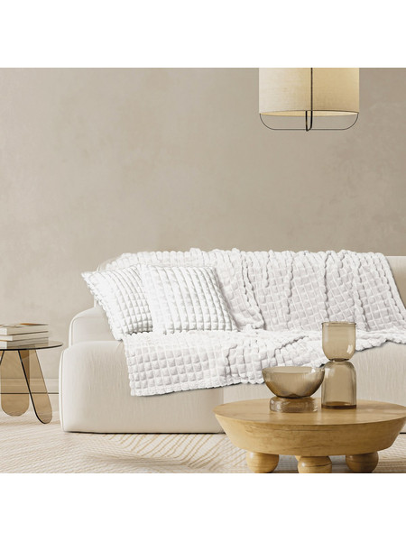 Κουβέρτα Fleece Καναπέ 130x170εκ. Blankets 1386 White Das Home - Das Home - 420588131386