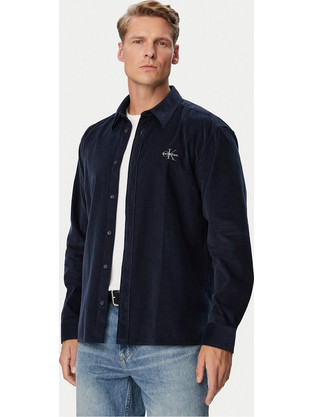Calvin Klein Ls Corduroy Easy Ανδρικό Πουκάμισο Κοτλέ Μακρυμάνικο Dark Sapphire LV04RH114G-CEF